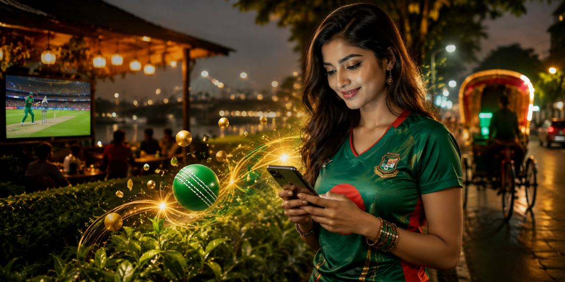 ঢাকার চা বাগানের পটভূমিতে ক্রিকেট বেটিং দৃশ্য